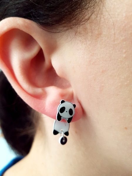 Comic Panda Ohrstecker